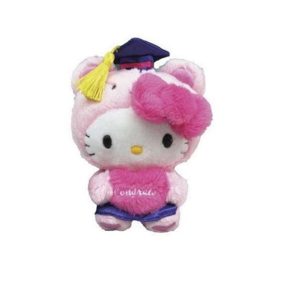 Sanrio Hello Kitty Graduation Bear Bean Doll Stuffed Animal Plush Toy 6’’ Gift - Picture 1 of 6